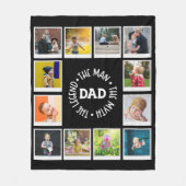 Pap Man Myth Legend Foto Collage Chic Black Fleece Deken (Voorkant)