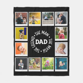 Pap Man Myth Legend Foto Collage Chic Black Fleece Deken