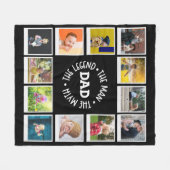 Pap Man Myth Legend Foto Collage Chic Black Fleece Deken (Voorkant (Horizontaal))