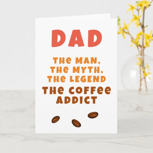 Pap Man Myth Legend Koffieverslaafde Grappige Vade Kaart (Gele Bloem)