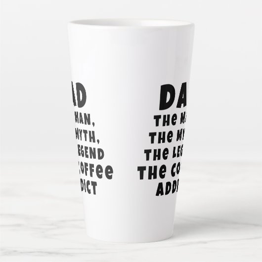 Pap Man Myth Legend Koffieverslaafde Grappige Vade Latte Mok (Voorkant)