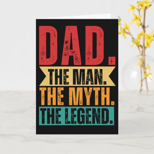 Pap man mythe legende grappige retro, diep geschok kaart (Gele Bloem)