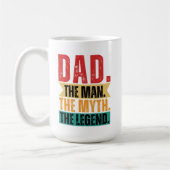 Pap man mythe legende grappige retro, diep geschok koffiemok (Links)