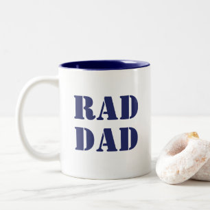 Pap marineblauw, wit en modern tweekleurige koffiemok