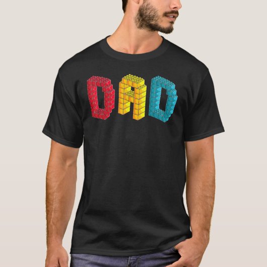 Pap Master Builder Building Bricks Bloks Family S T-shirt (Voorkant)
