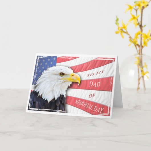 Pap, Memorial Day, met een kale adelaar Kaart (Gele Bloem)