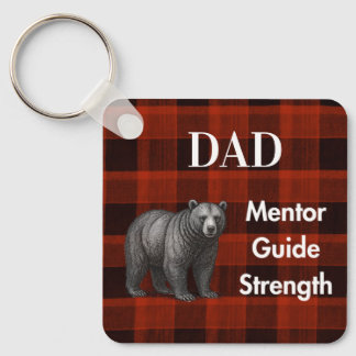 Pap Mentor Gids Kracht & Hart Beer rood geruit Sleutelhanger