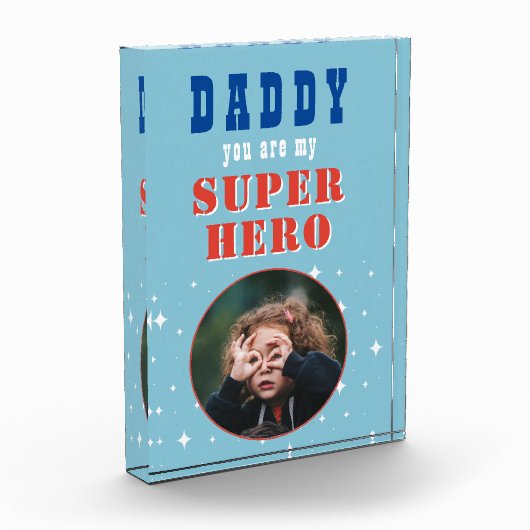 Pap mijn superheld Hero Fun Vader's dag Fotoblokken (Links)