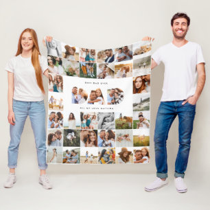 Pap moderne multi-fotovaders dag zwart wit fleece deken