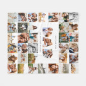 Pap moderne multi-fotovaders dag zwart wit fleece deken (Voorkant (Horizontaal))