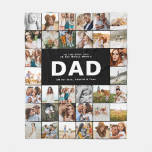 Pap moderne multi-fotovaders dag zwarte witte vlek fleece deken