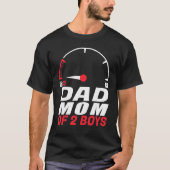 Pap Moeder van 2 Jongens van Zoon Vaderdag Moeders T-shirt (Voorkant)