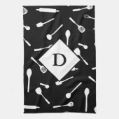 Pap Monogram Black Kitchen Towel Theedoek (Verticaal)