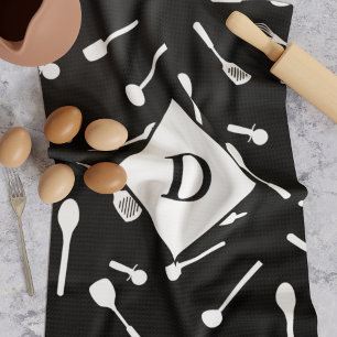 Pap Monogram Black Kitchen Towel Theedoek