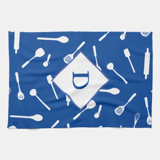 Pap Monogram Blue Kitchen Towel Theedoek (Horizontaal)