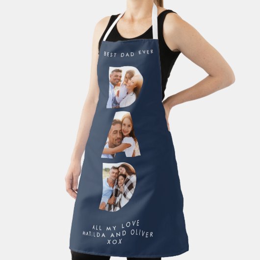 Pap multi-foto moderne typografie blauw schort (Insitu)