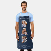 Pap multi-foto moderne typografie blauw schort (Gedragen)