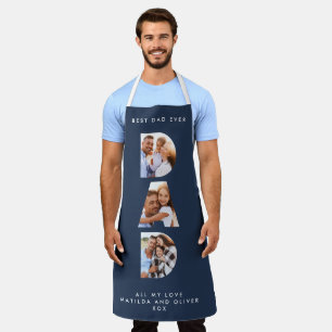 Pap multi-foto moderne typografie blauw schort