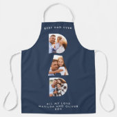 Pap multi-foto moderne typografie blauw schort (Voorkant)