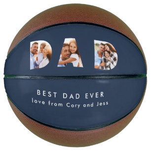 Pap multi-foto typografie blauw-modern basketbal