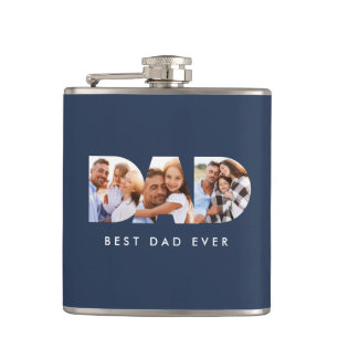 Pap multi-foto typografie blauw-modern heupfles