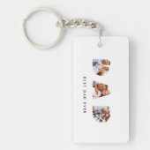 Pap multi-fototypografie wit modern sleutelhanger (Voorkant)