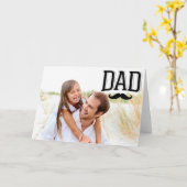 Pap Mustache Happy Vaderdag Photo Card Kaart (Gele Bloem)