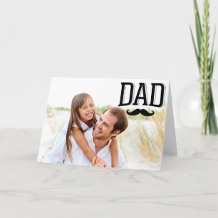 Pap Mustache Happy Vaderdag Photo Card Kaart