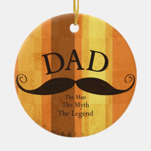 Pap Mustache kerstversiering Keramisch Ornament (Voorkant)