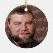 Pap Mustache kerstversiering Keramisch Ornament (Achterkant)