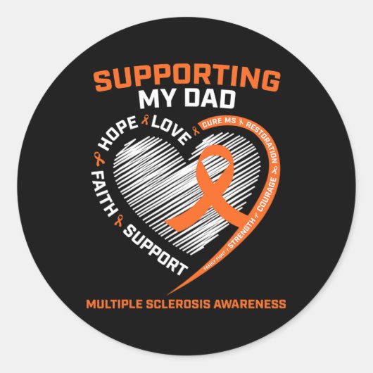 Pap Mw. Pap Multiple Sclerose Pap MS Awareness Ronde Sticker (Voorkant)