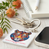 Pap, My Hero – Fierce Tiger Head Acryl Sleutelhang Sleutelhanger (Voorkant Rechts)