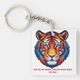 Pap, My Hero – Fierce Tiger Head Acryl Sleutelhang Sleutelhanger