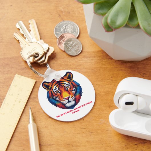 Pap, My Hero – Fierce Tiger Head Acryl Sleutelhang Sleutelhanger (Bureau)