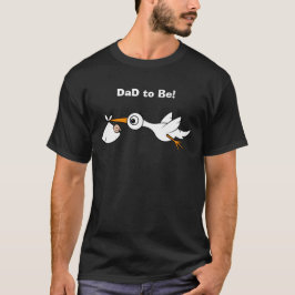 Pap naar Be, ooievaar met baby cartoon. T-shirt