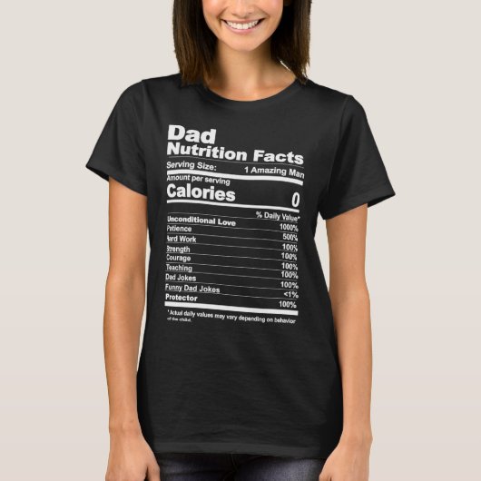 Pap Nutrition Facts T-shirt (Voorkant)