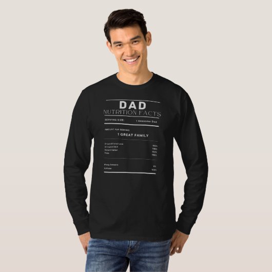 Pap Nutrition Facts Vaderdag Gift for Dad T-shirt (Voorkant volledig)