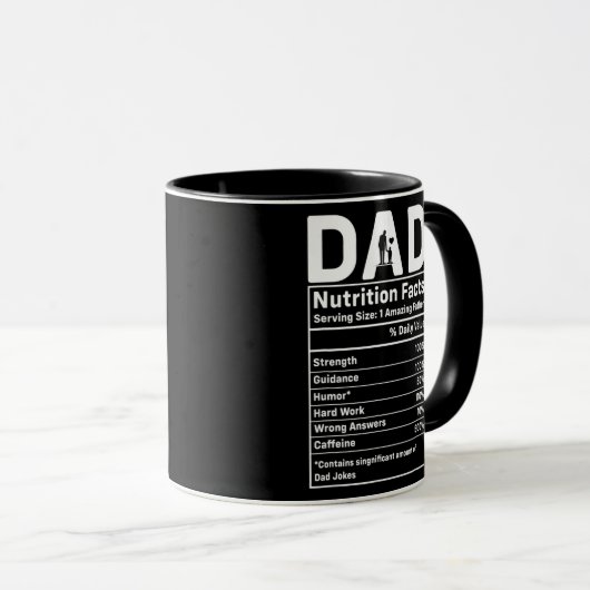 Pap Nutrition Facts voor pap vader op vaderdag Mok (Voorkant rechts)