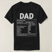 Pap Nutritional Facts Funny vaderdag T-shirt (Design voorkant)