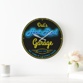 Pap of enige naam Garage Blue Faux Neon Effect Grote Klok (Huis)
