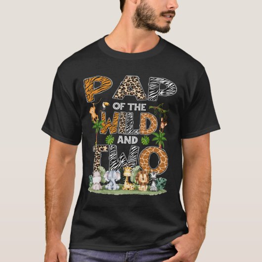 Pap of the Wild en twee Zoo Safari Oerwoud verjaar T-shirt (Voorkant)