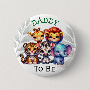 Pap om te zijn   Dierenpark Baby shower Ronde Button 5,7 Cm