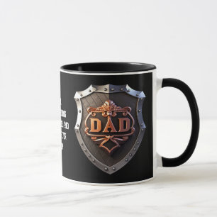 Pap Onwrikbare Beschermer & Hero Fathers Day Black Mok
