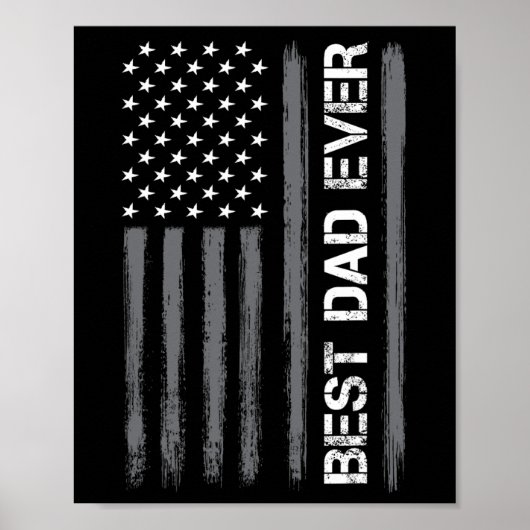 Pap Ooit Amerikaanse Flag Funny Fathers Day Voor M Poster (Voorkant)