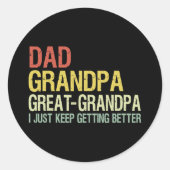 Pap Opa Grote Opa Grappige Vaders Dag Opa Ronde Sticker (Voorkant)
