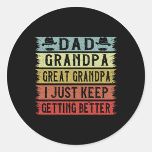 Pap opa Grote opa ik blijf maar Bett halen. Ronde Sticker