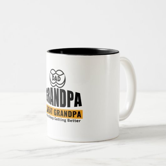 Pap opa Grote opa Ik blijf maar Bett halen. Tweekleurige Koffiemok (Voorkant rechts)