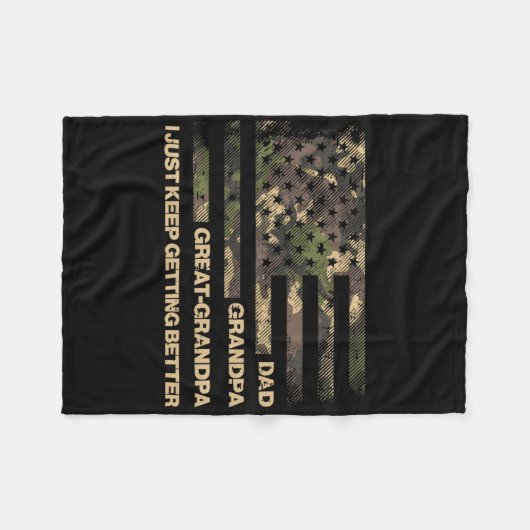 Pap Opa Opa Camo Vlag Vaders Opa Fleece Deken (Voorkant (Horizontaal))