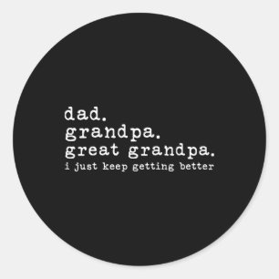 Pap Opa Opa Grappige Vaders Dag Geweldig Ronde Sticker
