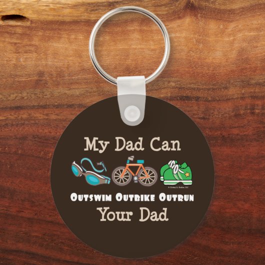 Pap Outswm Outbike Outrun Sleutelhanger Triathlon (Voorkant)